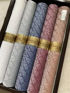 【新品未使用】DIORトロッター柄織 ハンカチ 5枚 クリスチャンディオール