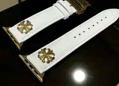 Apple Watchレザーバンドゴールドエンブレムアップルウォッチベルト本革G