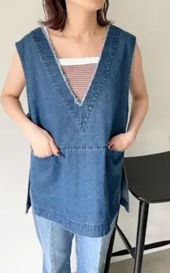 LOWRYS FARM　フリンジベストノースリーブ