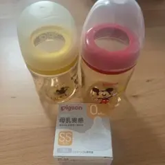 pigeon ピジョン　哺乳瓶 2本セット ミッキー 新品　乳首ss