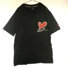 ハート刺繍 ユニセックス LUXE/R Tシャツ 黒 Mサイズ ストリート系