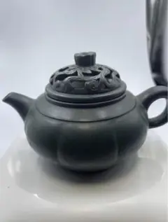 ♦中国？紫泥 梨地 紫砂 竹節 浮き彫り文様 茶壺？宜興窯 煎茶 茶道具 骨董品 ♢中国？紫泥 梨地 紫砂 竹節 浮き彫り文様 茶壺？宜興窯 煎茶