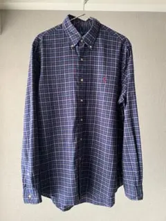Ralph Lauren 長袖チェックシャツ 赤ポニー L