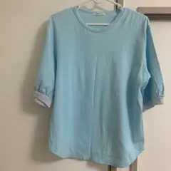 HAOLU 水色 五分袖 Tシャツ