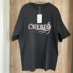 シンプル♥️CHERISH ロゴ メンズ ブラック Tシャツ Mサイズ