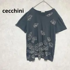 チェッキリーニ　 Tシャツ　半袖カットソー　花柄プリント　カジュアル　LL　夏