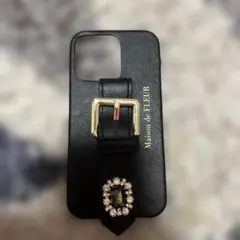 Maison de FLEUR ブラックビジュー iPhoneケース