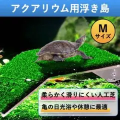 亀 浮島 浮き島 かめ カメ 吸盤 爬虫類 水槽装飾 人工緑芝 Mサイズ 中型