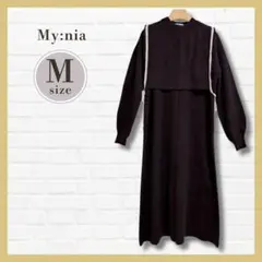 美品✨My:nia ブラック M ベスト&ワンピセット 完売 定価14990