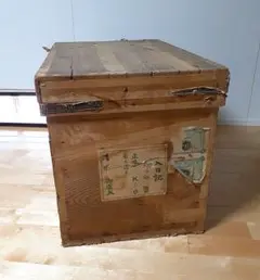 木製茶箱 ヴィンテージ 無塗装 木箱 昭和レトロ 収納 古道具