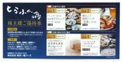 東京一番フーズ 株主優待　とらふぐ亭 食事割引券 1枚　有効期限9月30日(火)