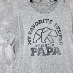 グレー Tシャツ クマ グラフィック PAPA XL