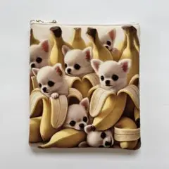 ハンドメイド　チワワ　ポーチ