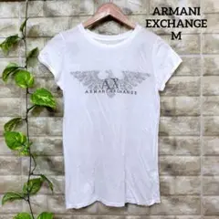 アルマーニエクスチェンジ 半袖カットソー(M)Tシャツ 白 コットン ビジュー