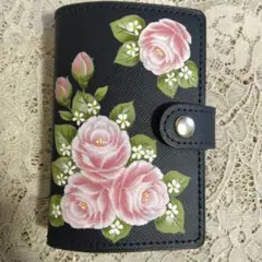 トールペイント作品　薔薇のカードホルダー
