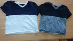 GAP ネイビー/ホワイト・ネイビー/グレー Tシャツ Мサイズ2枚セット