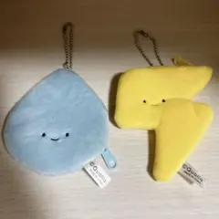 にっこりーノ お天気のぬいぐるみポーチ かみなり あめ