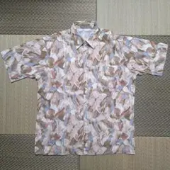 【Nouvelle】L カジュアルシャツ 総柄シャツ コットン100%