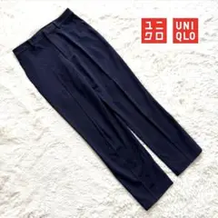 D3【ユニクロ】スマートアンクルパンツ　2WAYストレッチ　ネイビー　M 無地