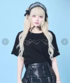 Hauls きらきらハートのプリントTEEしゃつ ブラック