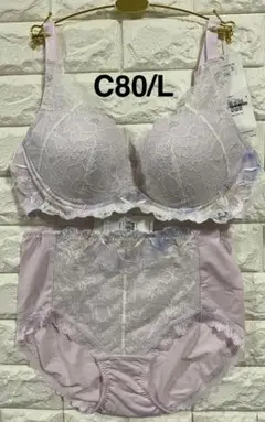 トリンプ　天使のブラ　魔法のハリ感606 ノンワイヤー　上下セット　C80/L
