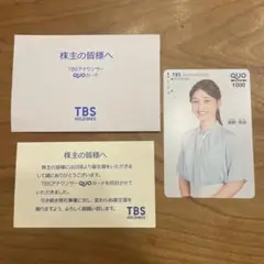 TBSアナウンサー QUOカード 1000円