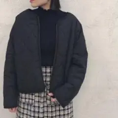 mystic ファーリバーシブルキルティングブルゾン