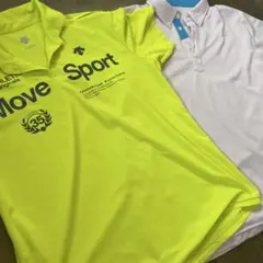 Move Sport 蛍光イエロー、灰色ポロシャツの2枚セット