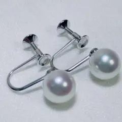 美品 MIKIMOTO ミキモト K18 あこや真珠 イヤリング 約7.6mm