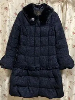 TOCCA トッカ 2way ダウンコート ツイード デニム色 サイズ0