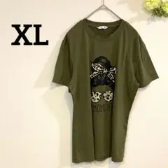 #MOMLIFE オリーブ色 Tシャツ プリント【XL】