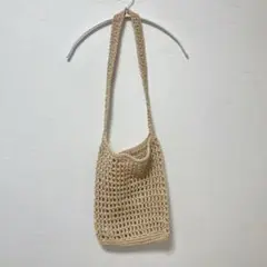 ペーパーファイバー透かし編みショルダーバッグ