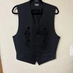 KENZO ブラック花柄刺繍ベスト