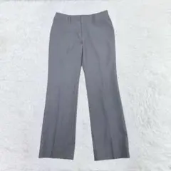 美品♡センタープレスストレートスラックス グレー L 光沢 オフィスコーデ 面接