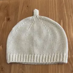 ベビーニット帽子 クリーム色 36-40cm