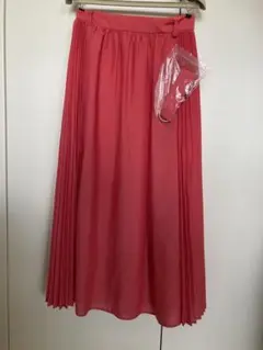 【BEAMS HEART】サイドプリーツロングスカート ピンク