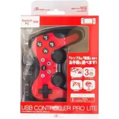 Switch USBコントローラPro Lite(レッド)