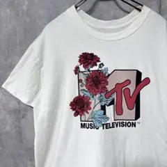 MTV フラワーグラフィック Tシャツ XXL