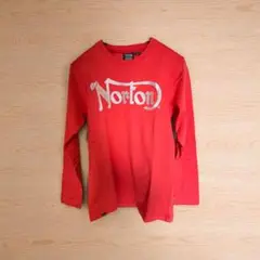 ノートン NORTON ロンT シルバーNORTONロゴ 刺繍プリント M