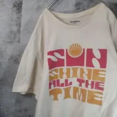 半袖TシャツUSA古着ビッグオーバーサイズベージュ2XL　A14,18