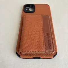 【新品】iPhone 14 plus ケース ブラウン カード収納付