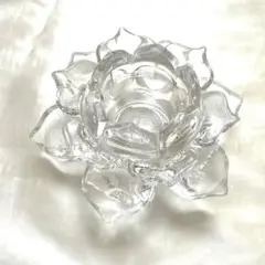 蓮の花デザイン ガラスキャンドルホルダー