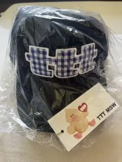 TTT gingham check logo cap（NAVY）