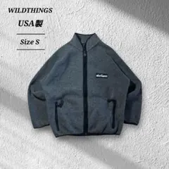 WILDTHINGSワイルドシングスUSA製フリースジャケットユニセックス短丈М