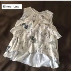 EimeeLawリーフリゾートプリントバックフリルノースリ