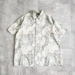 1980's~ ビッグサイズ 風景柄 総柄 ボックス 半袖 レーヨンシャツ