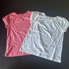 【美品】オシュコシュ　ピンク・ホワイト フリルTシャツ 2枚セット　5T 110