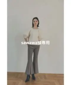 CLANE ANKLE BELL BOTTOM PANTS グレー、サイズ2