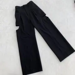 arch ives 黒 スラックス スリット デザイン ポリエステル Mサイズ