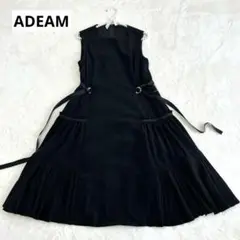 近年モデル　ADEAM アディアム　24SS フレア　ロングワンピース　黒 近年モデル ADEAM アディアム 24SS フレア ロングワンピース 黒